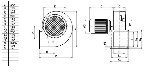 Дымосос  для PV 500/700, ENG 9-33/TS